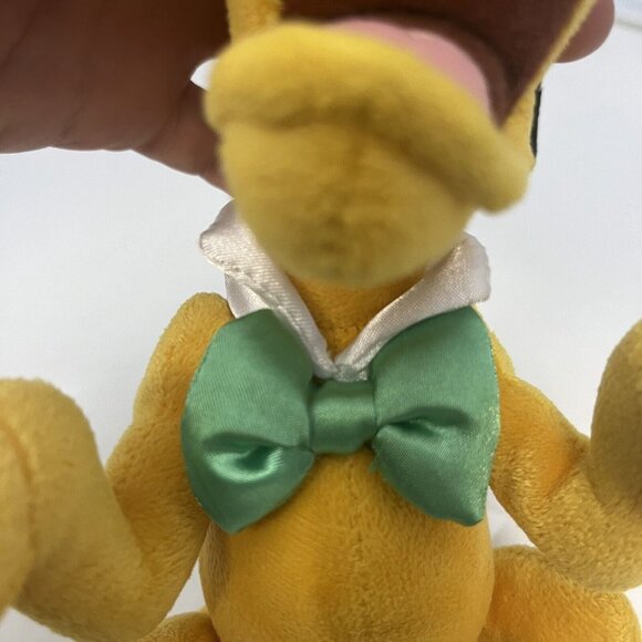 Walt Disney World Pluto Plush Stuffed Animal Green Bow Tie Castle Stamp On Paw - Picture 4 of 16
